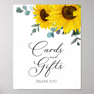 Sunflower Cards and Gifts Party Sign