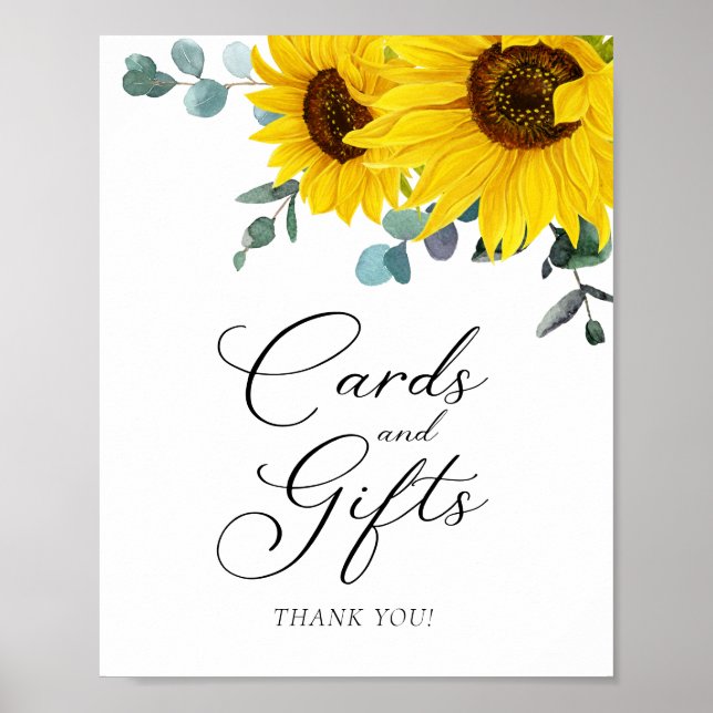 Sunflower Cards and Gifts Party Sign  (Front)