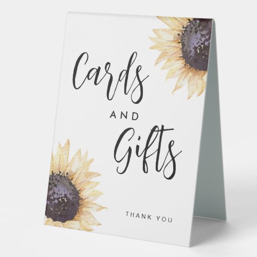 Sunflower Cards and Gifts table sign