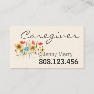 Sunflower Care: Caregiver Business Cards Template