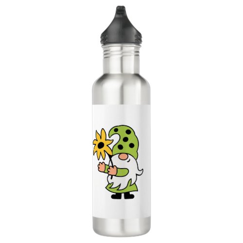 SUNFLOWER CARRYING GNOME STAINLESS STEEL WATER BOTTLE