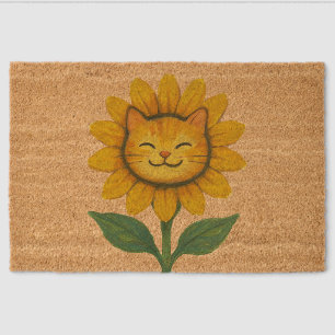 Sunflower Cat Fiber Doormat