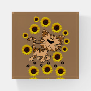 Sunflower Cat Paperweight