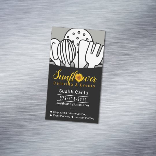 sunflower catering events 2 business card magnet