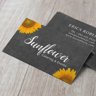 Sunflower Catering & Events Vintage Chalkboard Business Card
