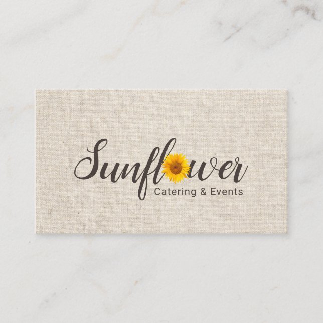 Sunflower Catering & Events Wedding Planning Business Card (Front)