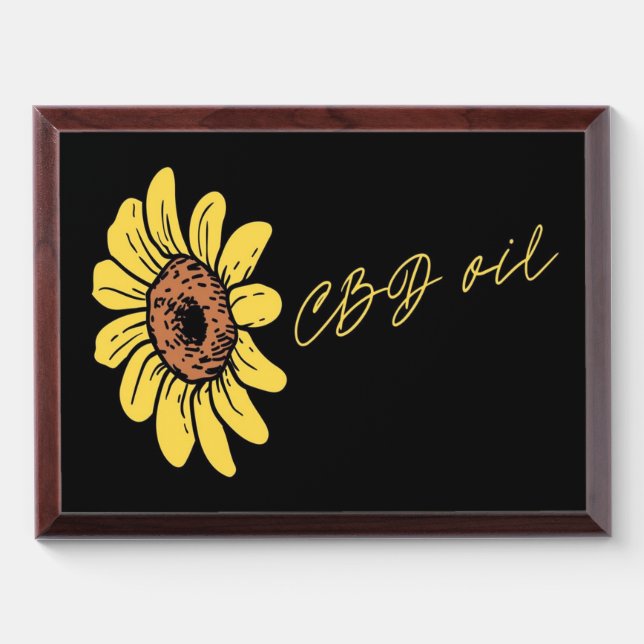 Sunflower CBD Oil- Funny Sunflower Lover Gift Award Plaque (Horizontal)