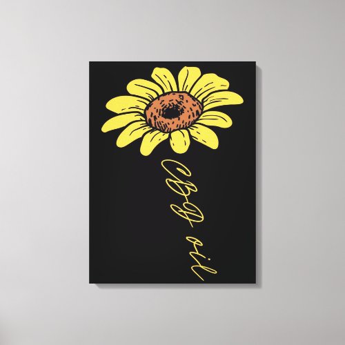 Sunflower CBD Oil_ Funny Sunflower Lover Gift Canvas Print