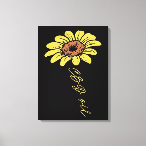 Sunflower CBD Oil_ Funny Sunflower Lover Gift Canvas Print