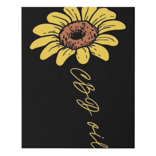 Sunflower CBD Oil_ Funny Sunflower Lover Gift Faux Canvas Print