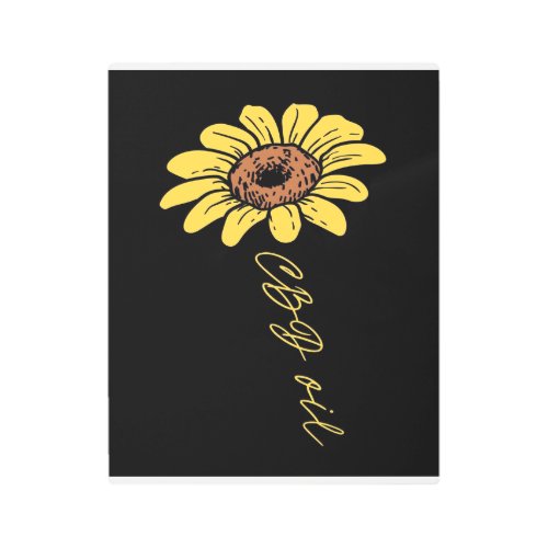 Sunflower CBD Oil_ Funny Sunflower Lover Gift Metal Print