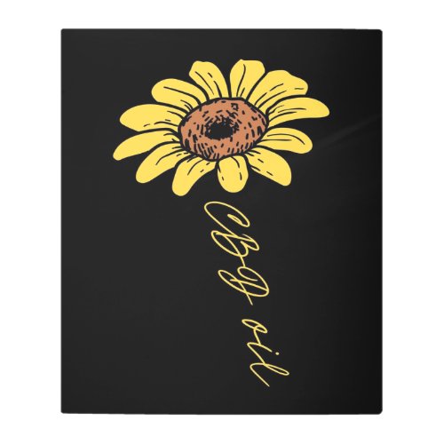 Sunflower CBD Oil_ Funny Sunflower Lover Gift Metal Print