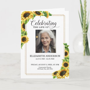 Sunflower Celebration of Life Funeral Program