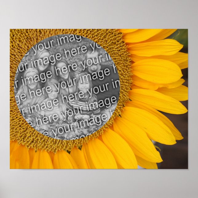 Sunflower Center Frame Add Your Photo Poster (Front)