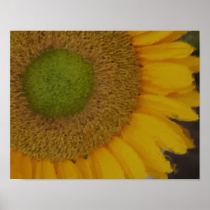 Sunflower Center Photo Painting Flower Art Poster