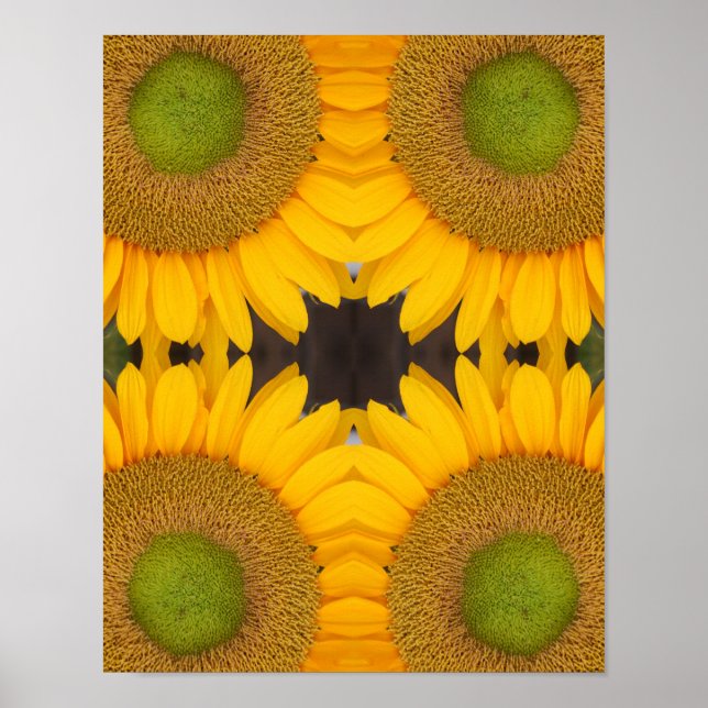 Sunflower Center Up Close Abstract  Poster (Front)
