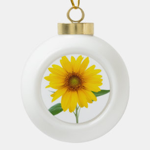 Sunflower Ceramic Ball Christmas Ornament