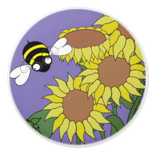 Sunflower Ceramic Knob