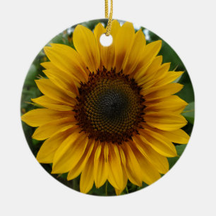 Sunflower ceramic ornament