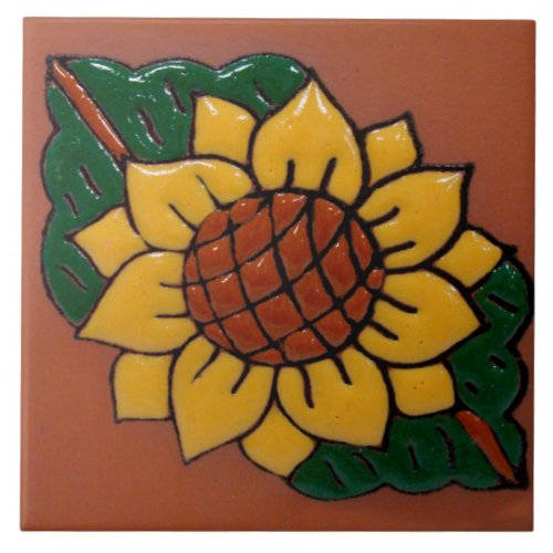 Sunflower Ceramic Photo Tile