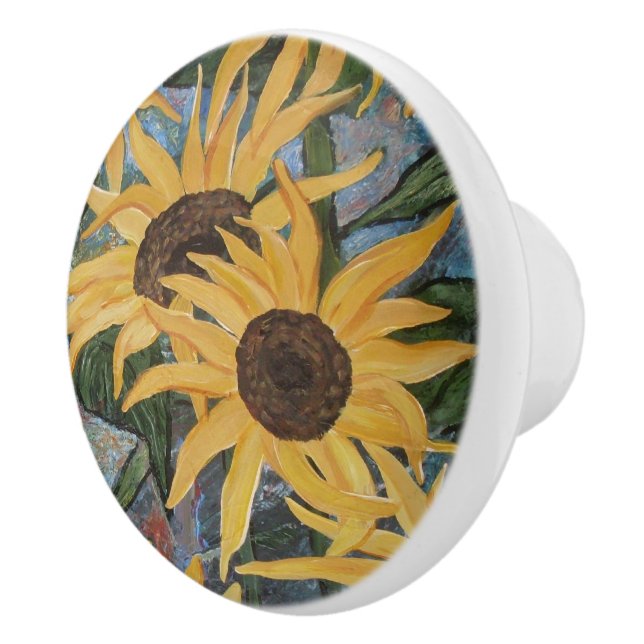 Sunflower Ceramic pull/knob Ceramic Knob (Right)