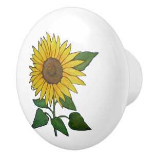 Sunflower Ceramic pull/knob Knob