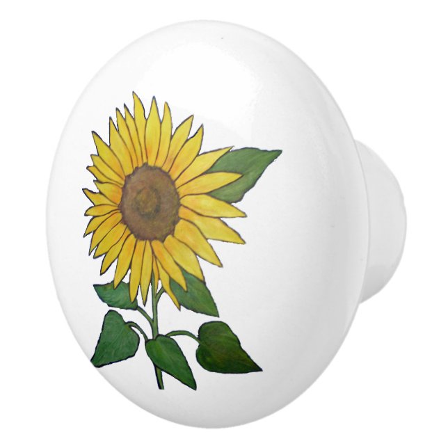 Sunflower Ceramic pull/knob Knob (Right)