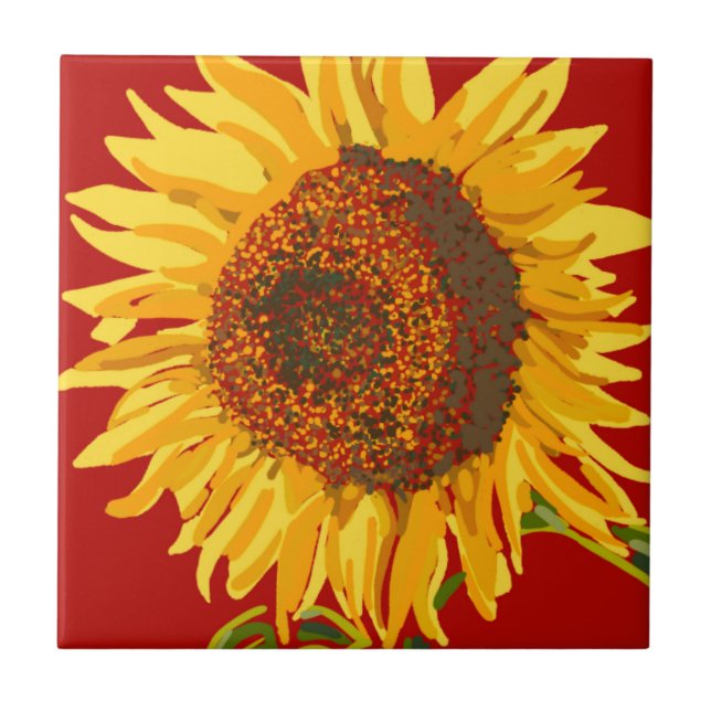 Sunflower Ceramic Tile (Front)
