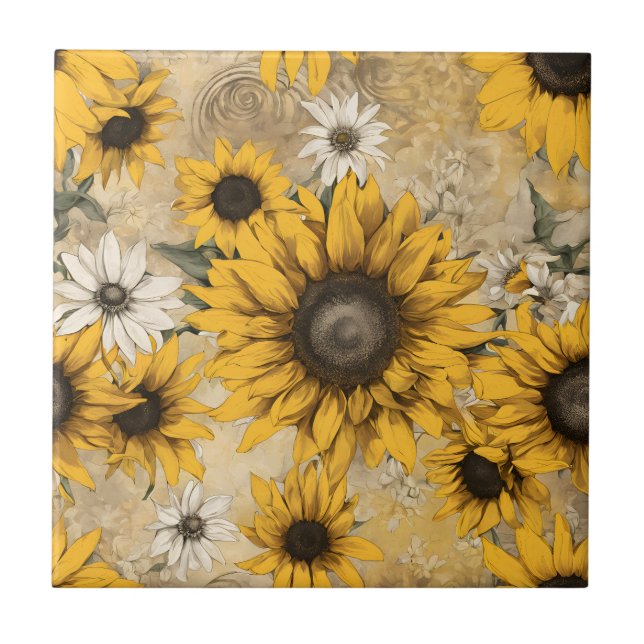 Sunflower Ceramic Tile (Front)