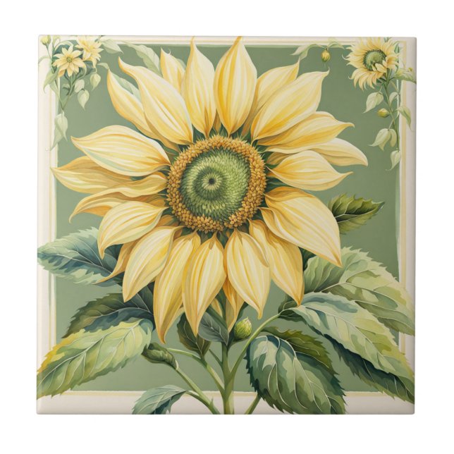 Sunflower  ceramic tile (Front)