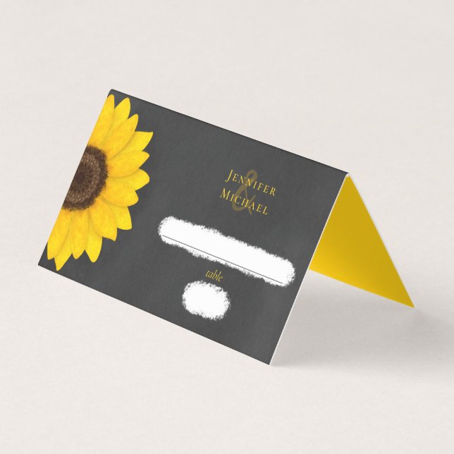 sunflower chalkboard rustic country wedding (Front)