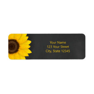 sunflower chalkboard rustic floral label