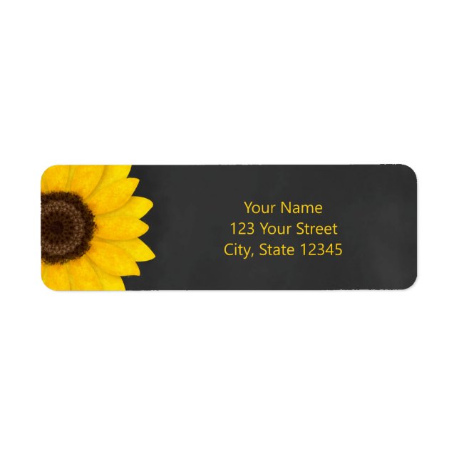 sunflower chalkboard rustic floral label (Front)