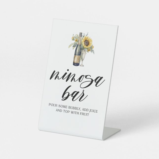 Sunflower & Champagne Mimosa Bar Sign (Front)