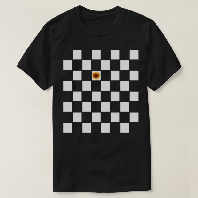 Sunflower Checkered Ska Music Punk T-Shirt (Design Front)