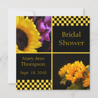 Sunflower & Checkers Bridal Shower Invitations