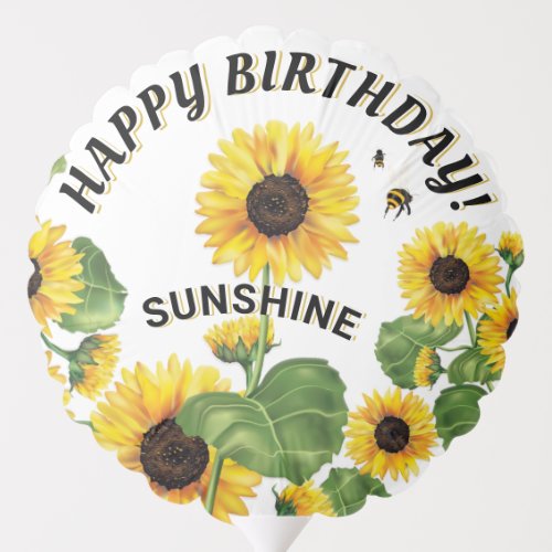 Sunflower Cheerful Sunny Happy Birthday Balloon