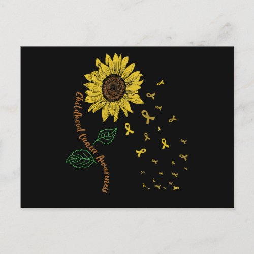 Sunflower Childhood Cancer Awareness Announcement Postcard