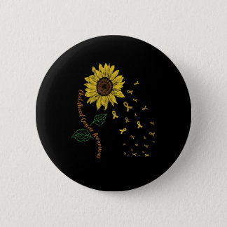Sunflower Childhood Cancer Awareness Button