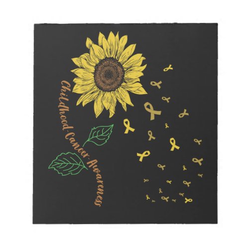 Sunflower Childhood Cancer Awareness Notepad