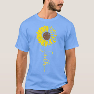 Sunflower Christian Faith butterfly womens  T-Shirt