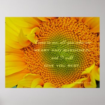 Sunflower Christian Scripture Photography Poster by DustyFarmPaper at Zazzle