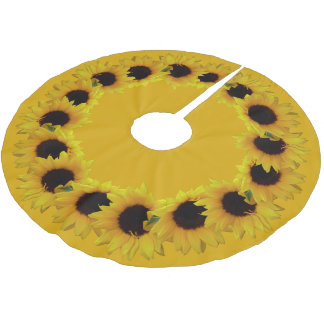 Sunflower Christmas Tree Yellow Flowers Tree Skirt