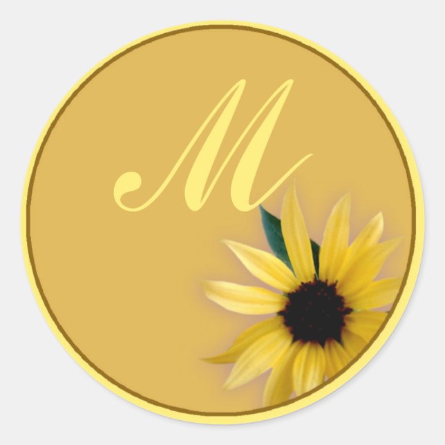 Sunflower Classic Round Sticker (Front)