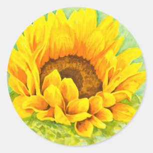 Sunflower Classic Round Sticker