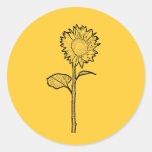 Sunflower Classic Round Sticker