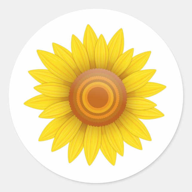 Sunflower Classic Round Sticker (Front)