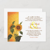 sunflower classic wedding invitation (Front/Back)