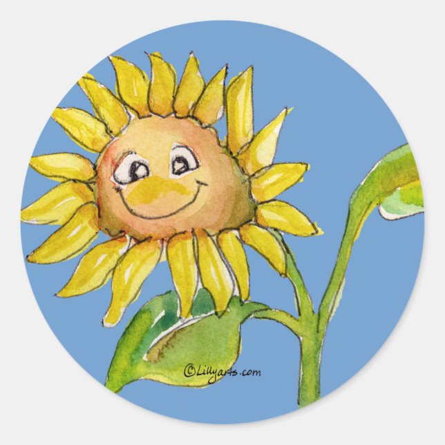 Sunflower Clipart Sticker 10 (Front)
