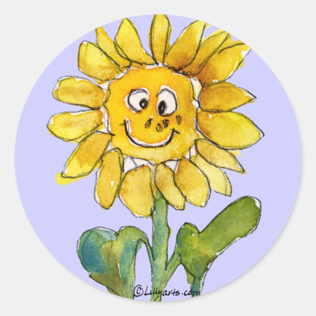 Sunflower Clipart Sticker 3 (Front)
